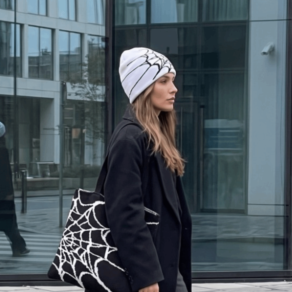 Hip-hop Soft Spider Web Patter - Beanie Cuffed Knit recension och pris