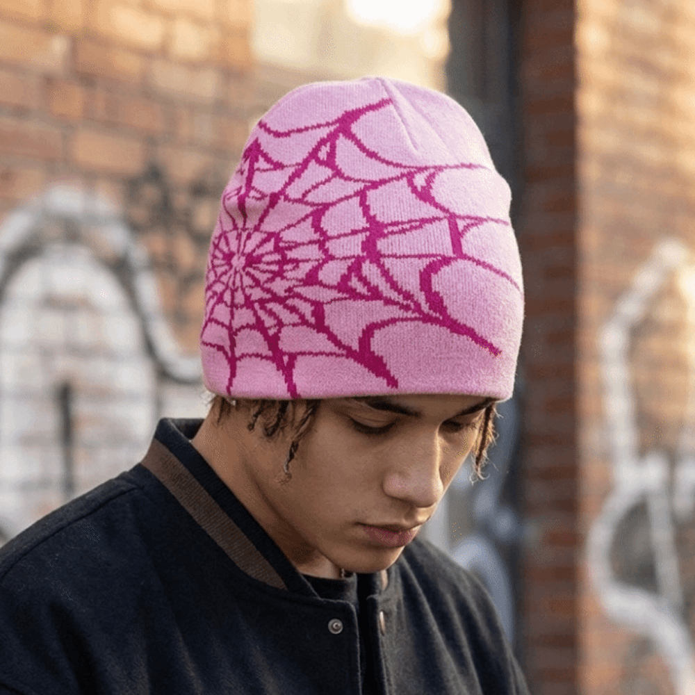 Hip-hop Soft Spider Web Patter - Beanie Cuffed Knit recension och pris