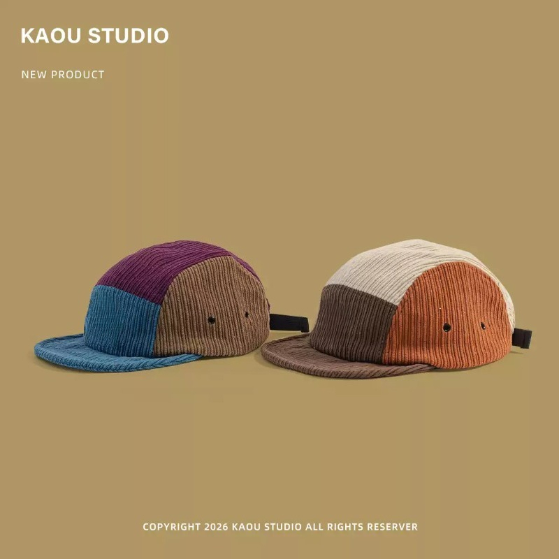 Men Women Color Block Corduroy - Corduroy Cap 5 Panel recension och pris