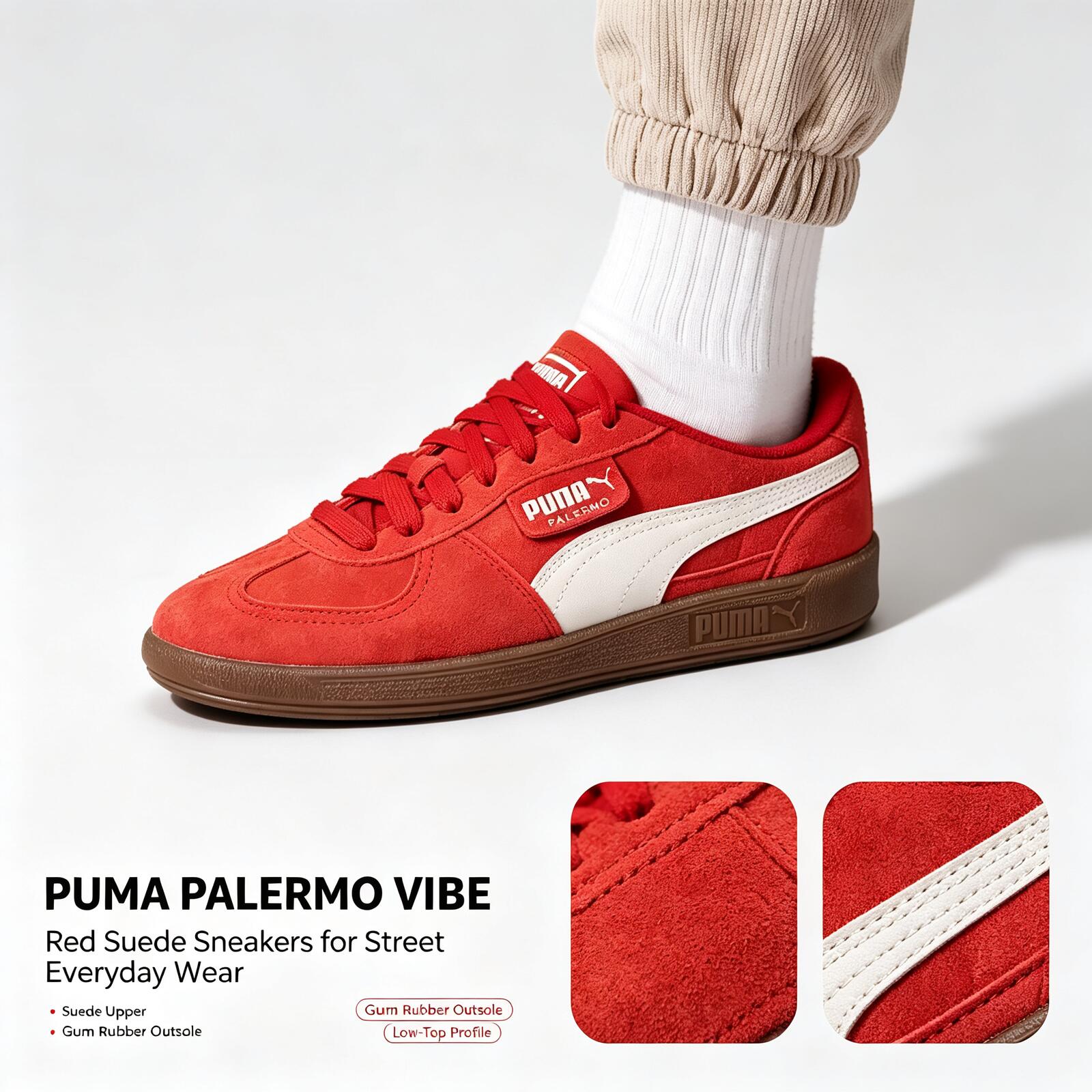 New PUMA Palermo Red Suede Sne - Puma Shoes Suede Classic recension och pris