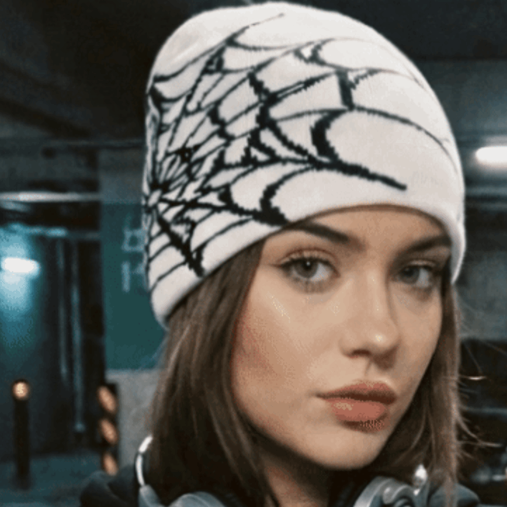 Hip-hop Soft Spider Web Patter - Beanie Cuffed Knit recension och pris