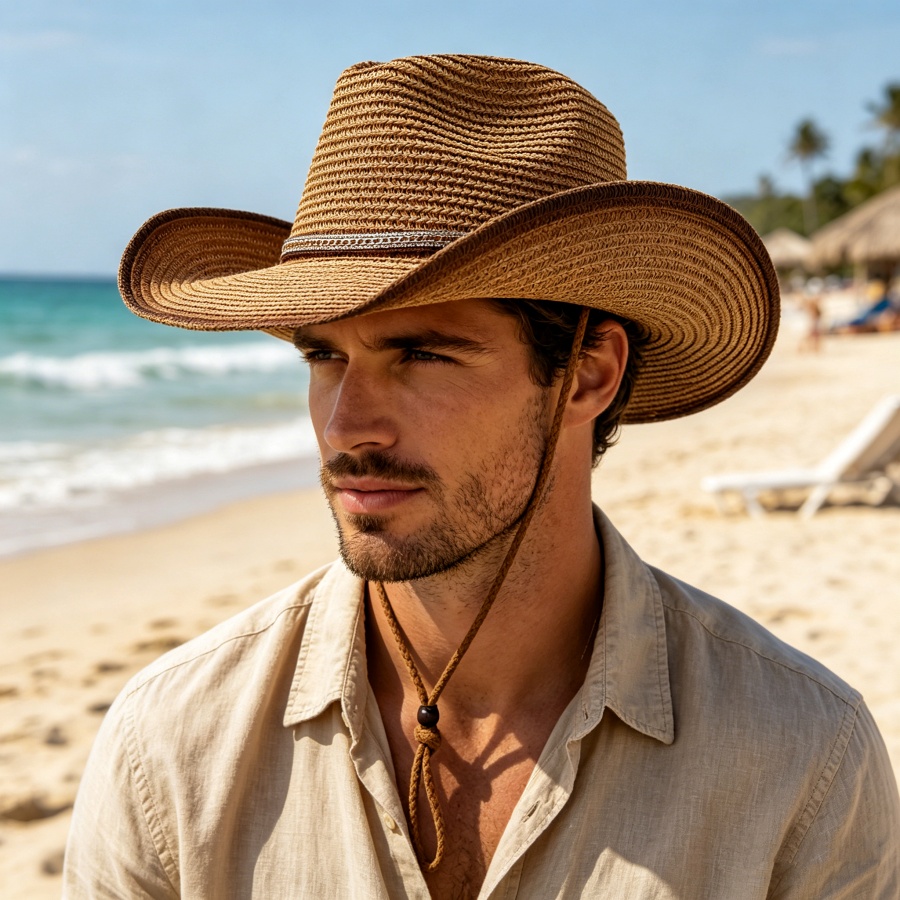 Retro Western Cowboy Gradient  - Cowboy Hat Straw recension och pris