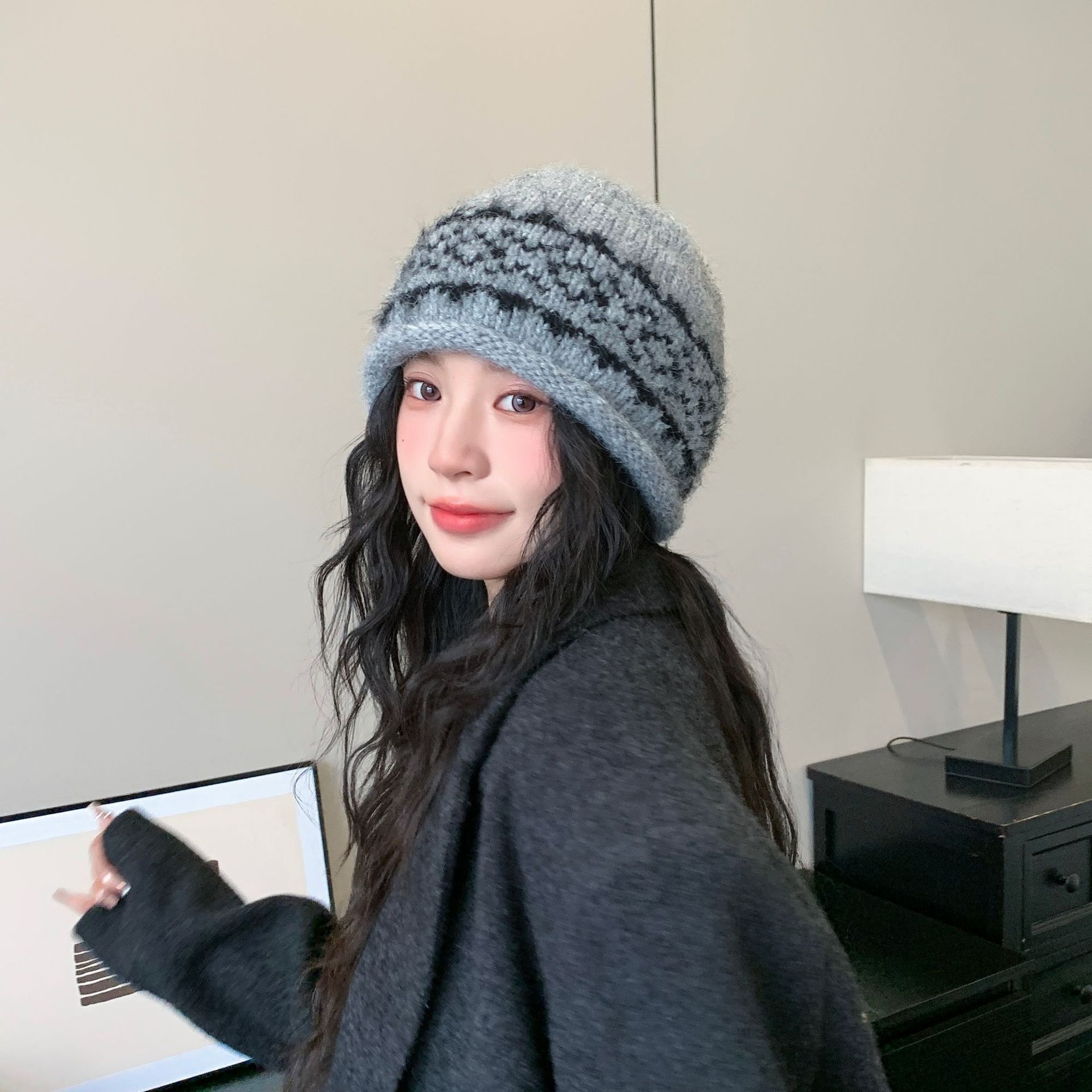 Fair Isle Knitted Beanie Hat f - Beanie Cuffed Knit recension och pris